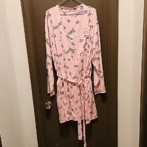 Juicy Couture Light Pink Logo Robe And Nightie 2X NWT